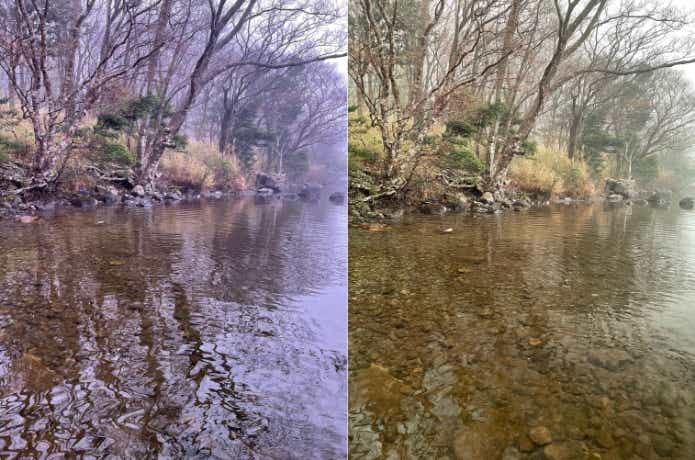 偏光レンズの視界