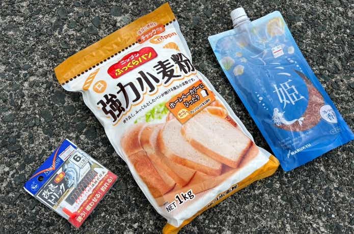 常温コマセに強力粉を混ぜる