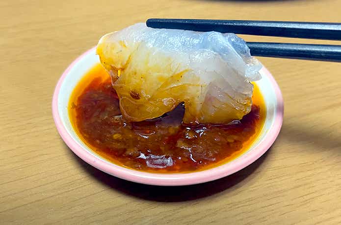 韓国風甘辛タレと刺身