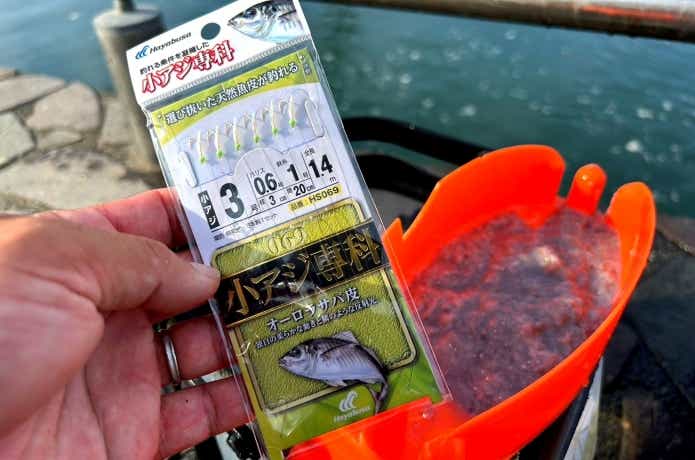 シロメを使ったサビキ釣り