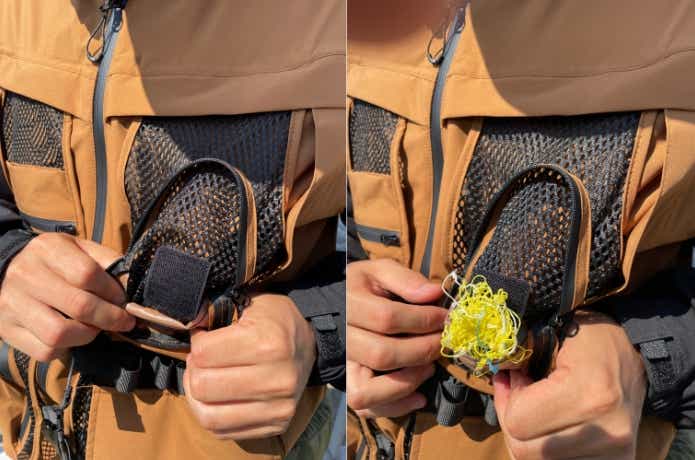 糸くずを収納できる
