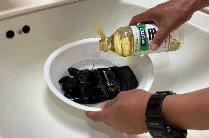 酢を使ったグローブの洗い方