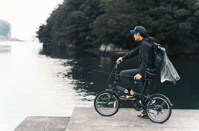 折りたたみ自転車で釣り場にアクセス