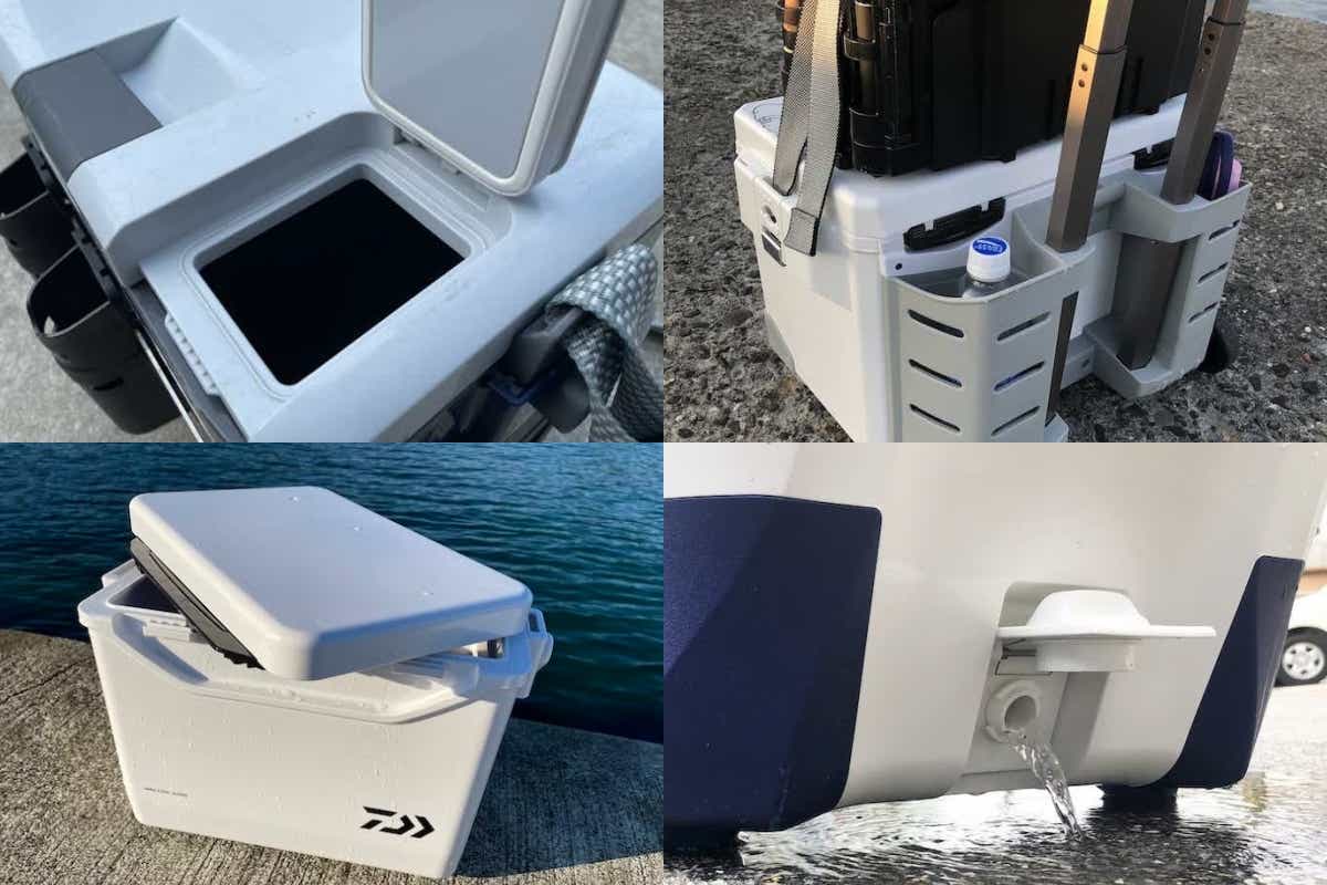 釣具メーカーの多機能なクーラーボックス