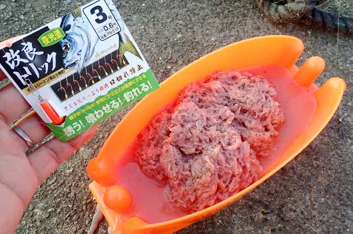 餌を付けて使用するトリックサビキ