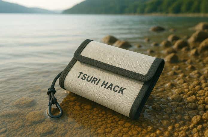 AIによるTSURI HACKの撥水ウォレットイメージ