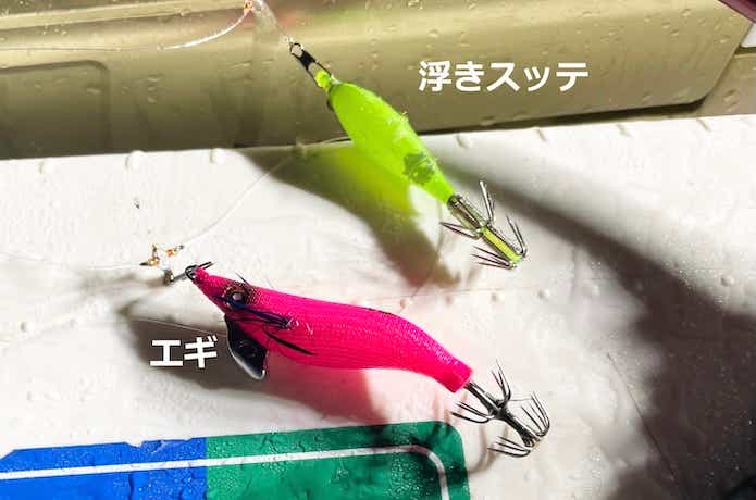 浮きスッテとエギ