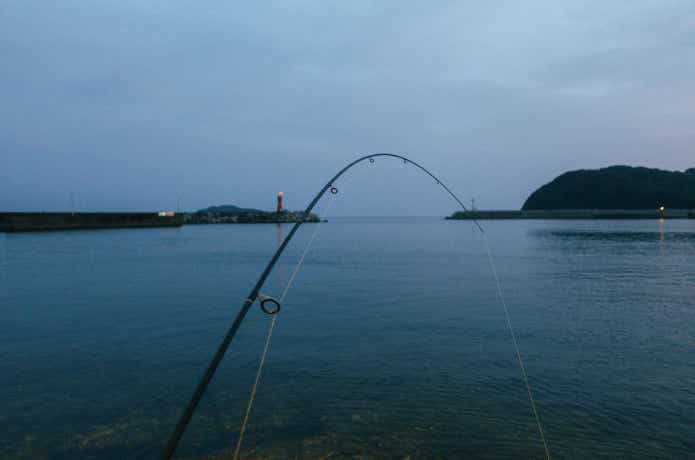完成したパックロッドで実釣