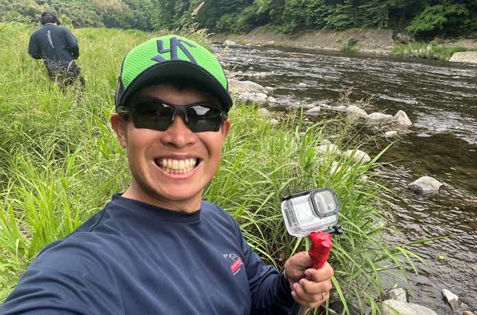 マダニが棲息していた河川敷の草むら