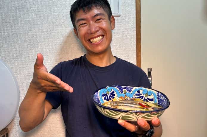 鮎のアヒージョ