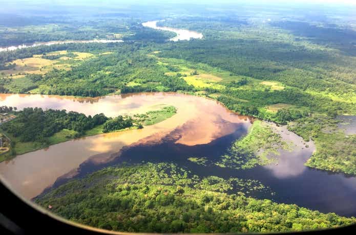 カプアス川水系の航空写真