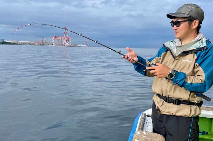 ロッドをゆっくり立てる