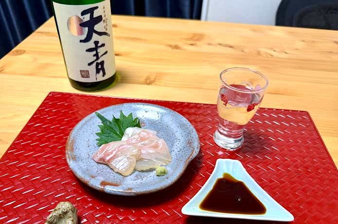 マダイの昆布締めと常温