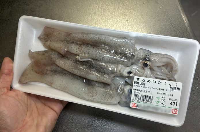 ブッコミ釣り定番餌であるスルメイカ