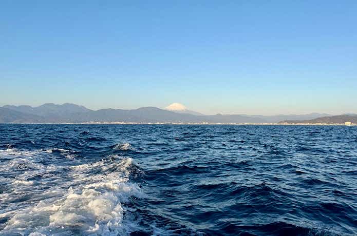 相模湾から眺める富士山