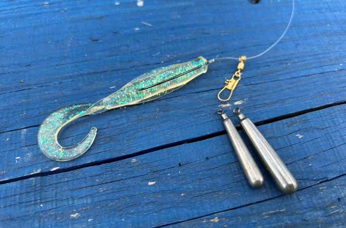 オモリ交換を行う様子