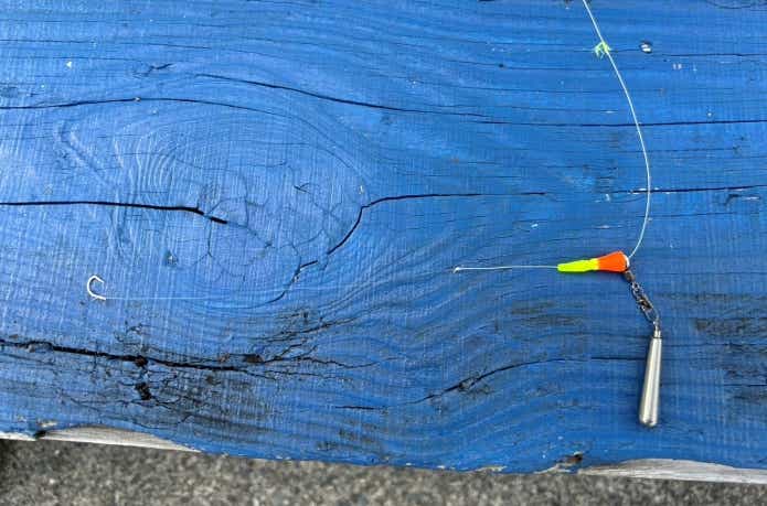 シモリペットと潮受けキャップを使ったちょい投げ仕掛け