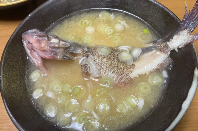 よく釣れる魚で、世界一美味しい味噌汁作ったった。