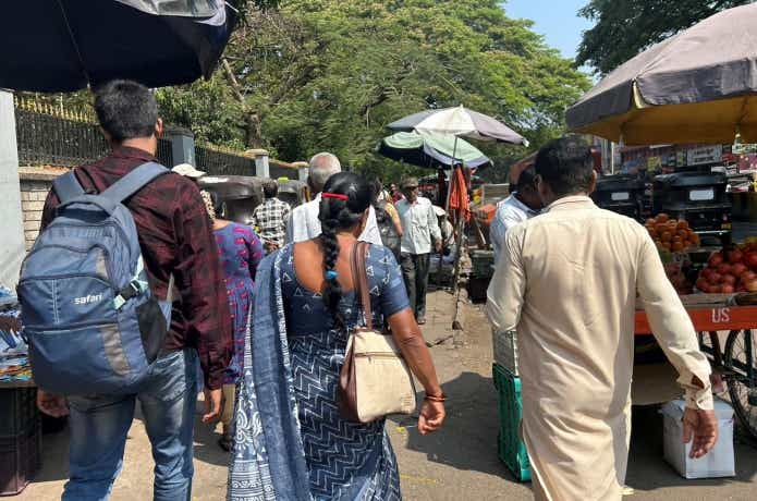 インドの街中の風景