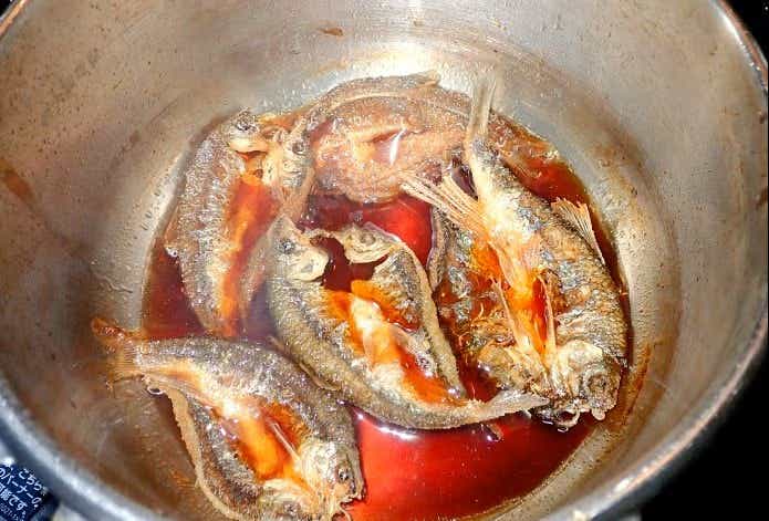 オイカワの甘露煮